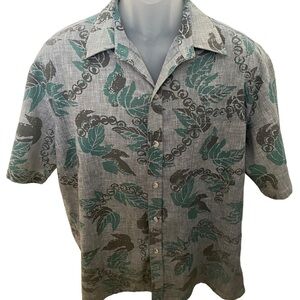 COOKE STREET Honolulu Aloha Hawaiian Tropical Floral Shirt Men L Large